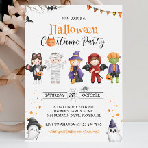 Halloween Kids Costume Convite de festas