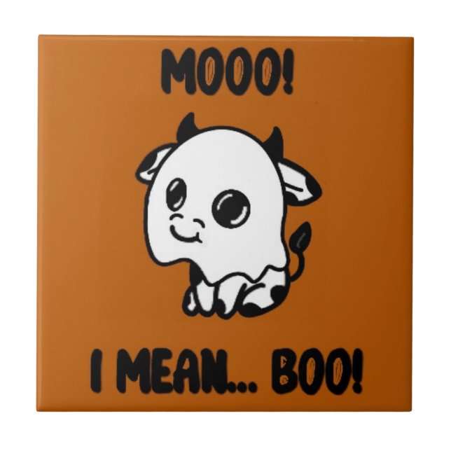 Halloween koe spook tegeltje (Frente)