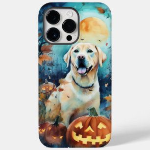 Halloween Labrador Com Pumpkins Assustado