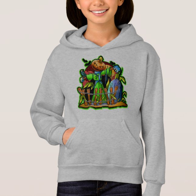Halloween Lady Scarecrow Pumpkin Cabeça de Pumpkin (Frente)