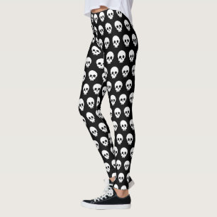 Halloween - Leggings com caveiras dispersos
