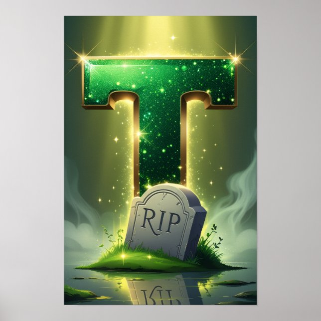 Halloween Letter T Poster | Childrens Wall Art (Frente)