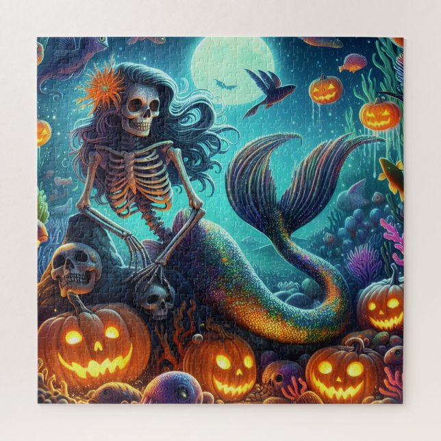 Halloween Mermaid Quebra-cabeça (Vertical)