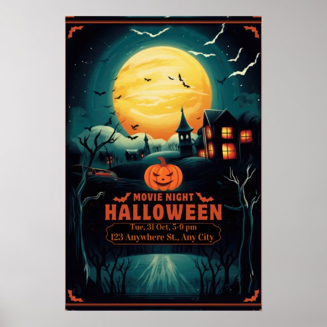 Halloween Movie Night Poster (Frente)