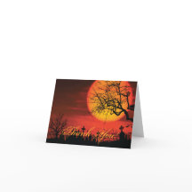 Halloween Negro E Laranja Obrigado Cartões