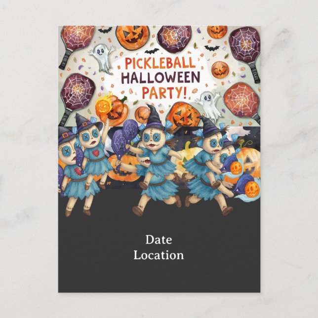 Halloween para o Convite de festas do Jogador de P (Frente)