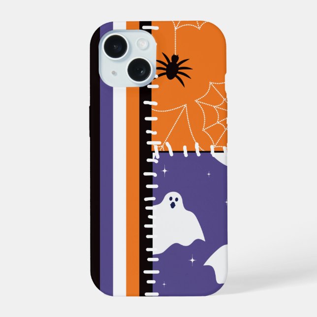 Halloween Patchwork Stripes Ghosts (Verso)