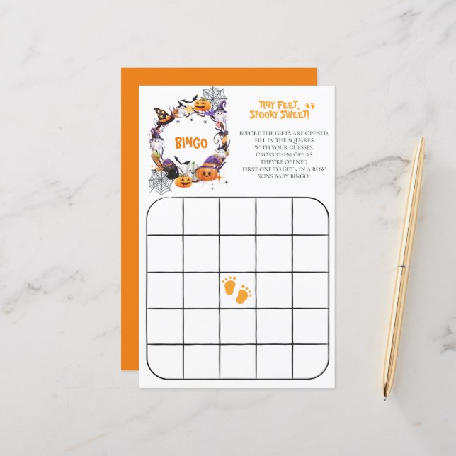 Halloween Pés Pequenos, Jogo de Bingo Doce e Louco (Frente/Verso In Situ)
