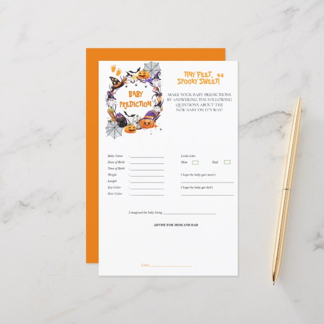 Halloween Pés Pequenos, Jogo de Predição Doce e Lo (Frente/Verso In Situ)