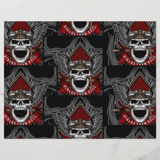 Halloween Pirate Skull Scrapbook Paper (Frente)