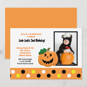 Halloween Pumpkin 5 x 7 Foto Convite de Aniversár