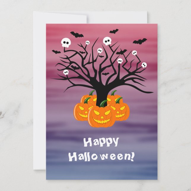 Halloween Pumpkin Jack o’ Lanterna Árvore Morto (Frente)