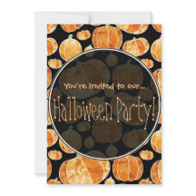 Halloween Pumpkin Padrão Convite Duplo