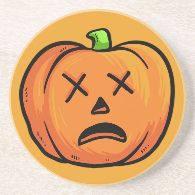 Halloween Pumpkins arenito porta copos 3 b (Frente)
