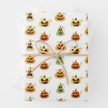 Halloween Pumpkins Wrapping Paper 