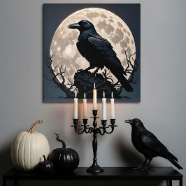 Halloween Raven com lua cheia