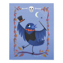 Halloween Raven Crow Moon Art Impressão