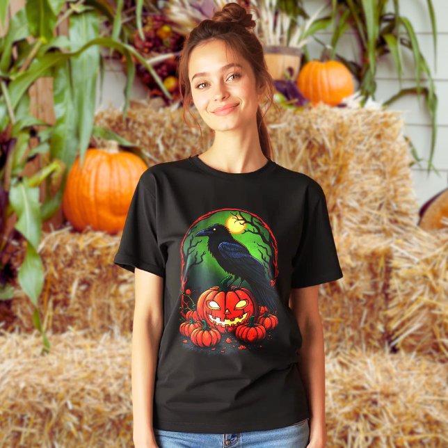 Halloween Raven em um Pumpkin Patch (Criador carregado)