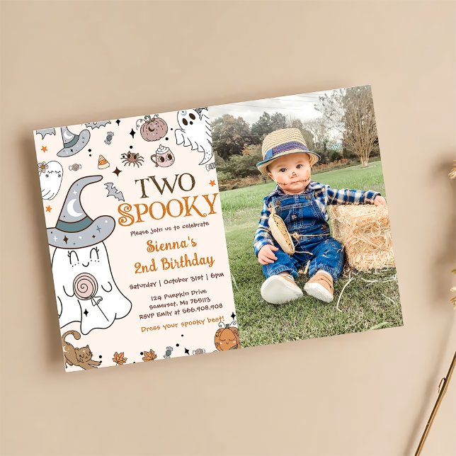 Halloween Segundo Aniversário Dois Convites Loucos (Criador carregado)