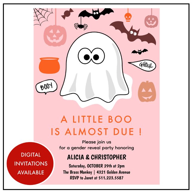 Halloween Sexo revela convite Fantasma (Halloween-Gender-reveal-invitation-Ghost-1)