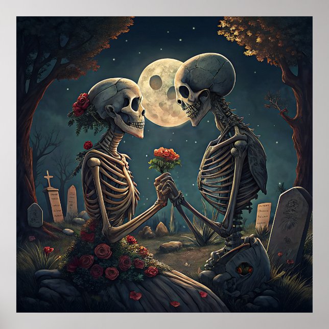Halloween Skeleton Love Poster (Frente)