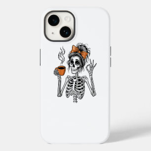 Halloween Skeleton Messy Bun Café