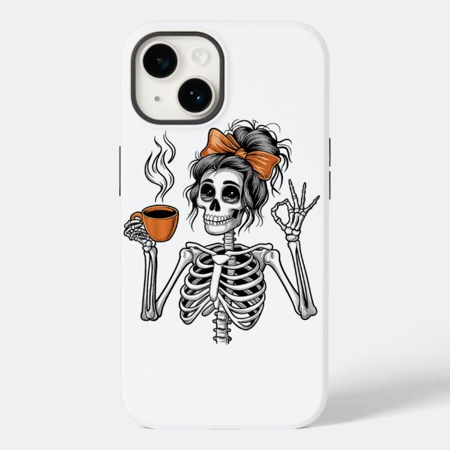Halloween Skeleton Messy Bun Café (Verso)