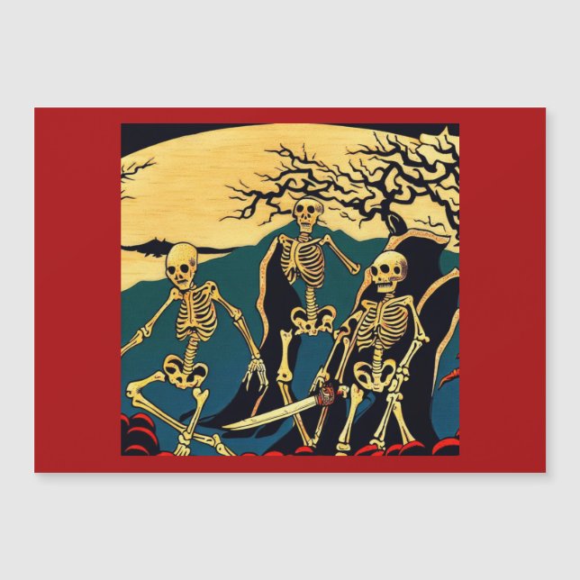 Halloween - Skeletons Woodcut 4 (Frente)
