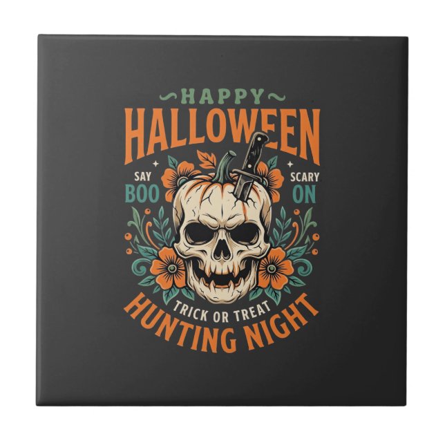 Halloween Skull Pumpkin Hunting Night Design_1 (Frente)