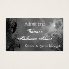 Halloween Sky with Ravens Custom Party Ticket
