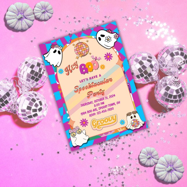 Halloween Spooky Groovy Convite de festas (Criador carregado)