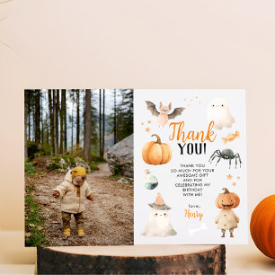 Halloween Spooky One Birthday Flat Cartões de agra
