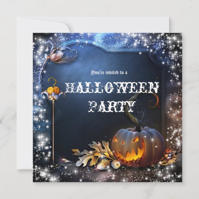 Halloween Spooky Pumpkin Magic Convite de festas (Frente)