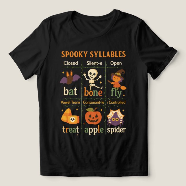 Halloween “Spooky Syllables” Poster – Fun Class (Design frontal)