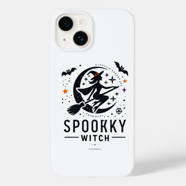 Halloween Spooky Witch Design - Voando na Broom (Verso)