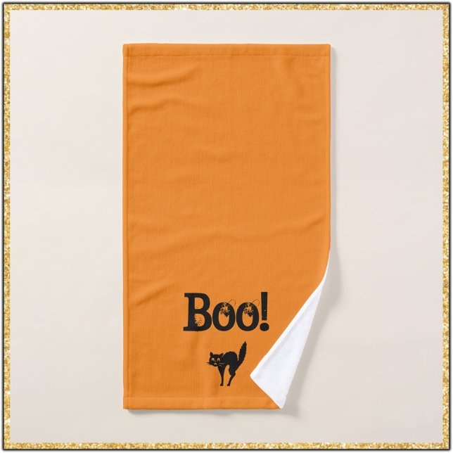 Halloween Themed Boo Toalha de Mão (Bookmark my store! https://www.zazzle.com/store/capricepetit)