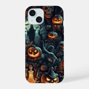 Halloween tridimensional, morcegos, crânios, abóbo