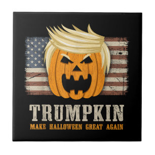 Halloween Trumpkin Vintage EUA Flag Engraçado