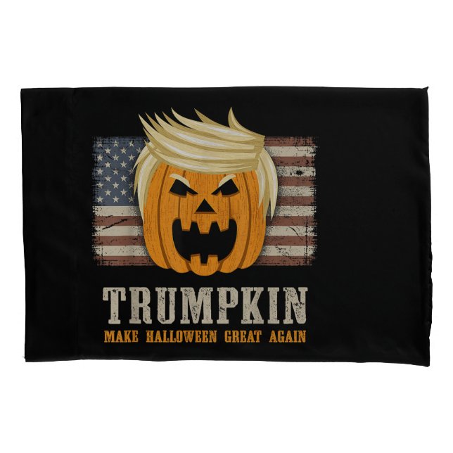Halloween Trumpkin Vintage EUA Flag Engraçado (Frente)