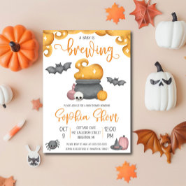 Halloween Um Bebê Está Fazendo Convite Ao Chá de f