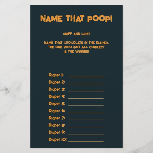 Halloween Um Pequeno Jogo De Chá de fraldas De Pum (Verso)