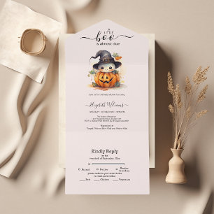 Halloween Watercolor Pumpkin Little Boo Baby Showe