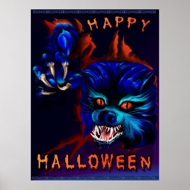 Halloween Werewolf Impressão (Frente)