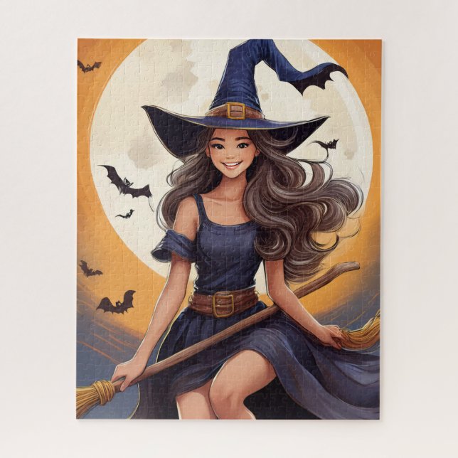 Halloween Witch Jigsee Quebra-cabeça (Vertical)