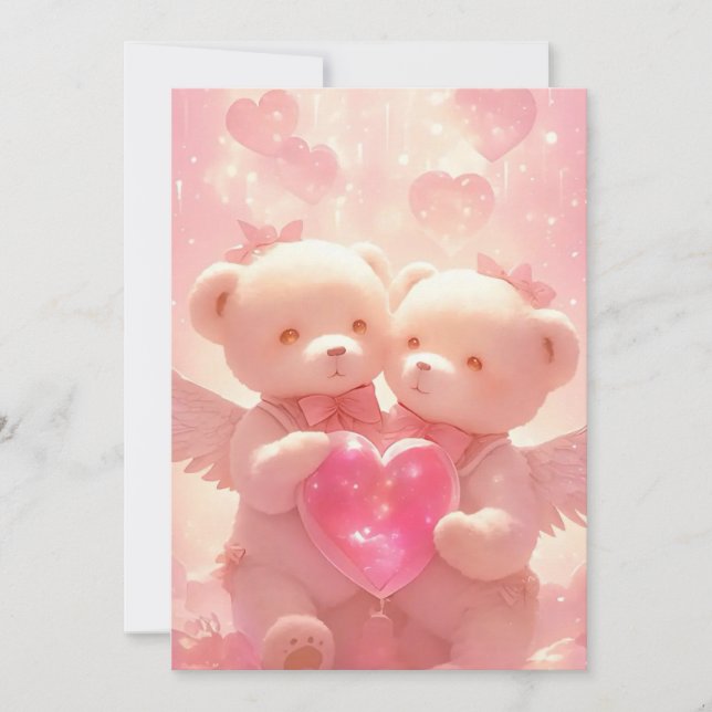 Halo do Amor: Convite para Casamento de Ursinho An (Frente)