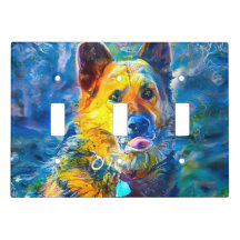 Halo: Retrato de um German shepherd