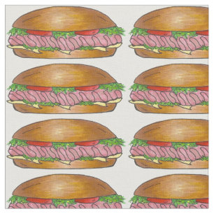 Ham Cheese Sub Hoagie Submarino Sandwich Tecido