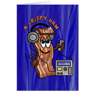 Ham Radio Bacon Operador Engraçado Cartão de Sau