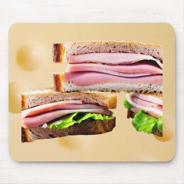 Ham & Swiss On Rye Sandwiches Mousepad (Frente)