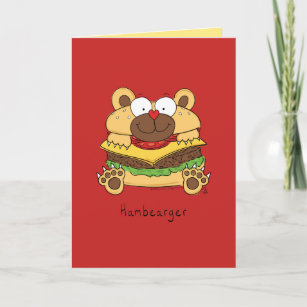 Hambearger - Cartão Engraçado de Urso de Hamburger